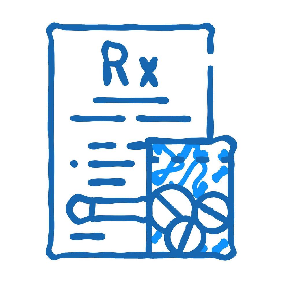 medical prescription and drugs for aids hiv disease patient icon doodle illustration vector