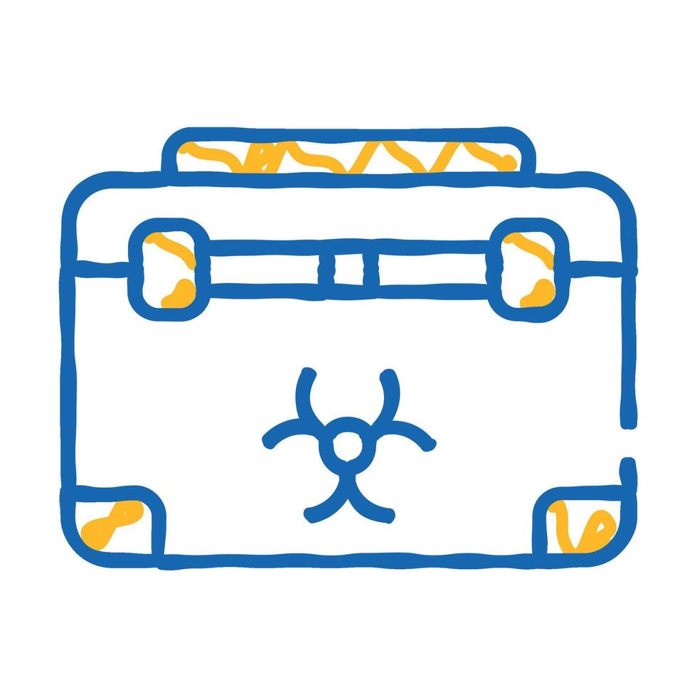 disposal box for biomaterials, needles and syringes icon doodle illustration vector