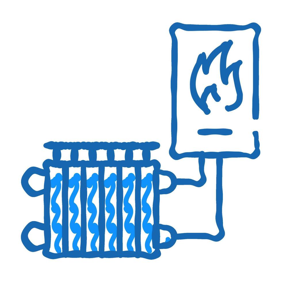 heating system icon doodle illustration vector