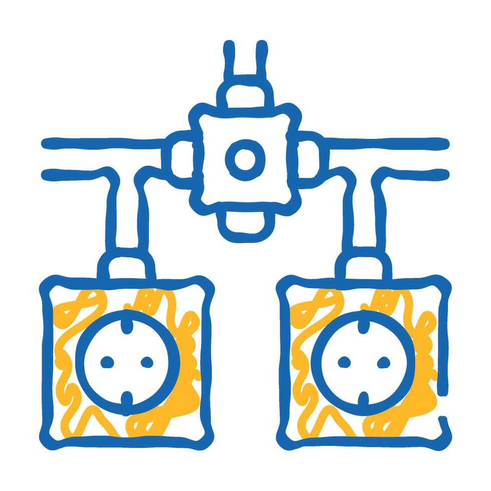 installation of electrical socket icon doodle illustration vector