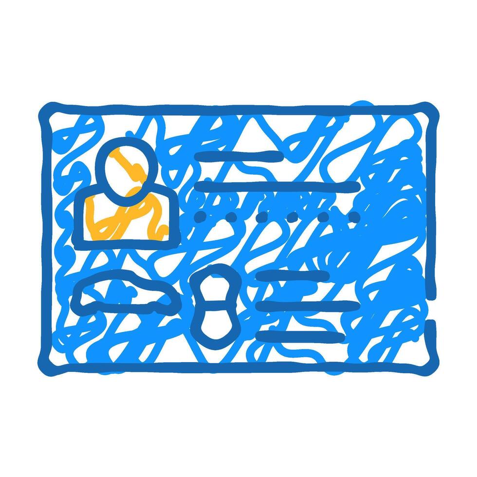 badge name card icon doodle illustration vector