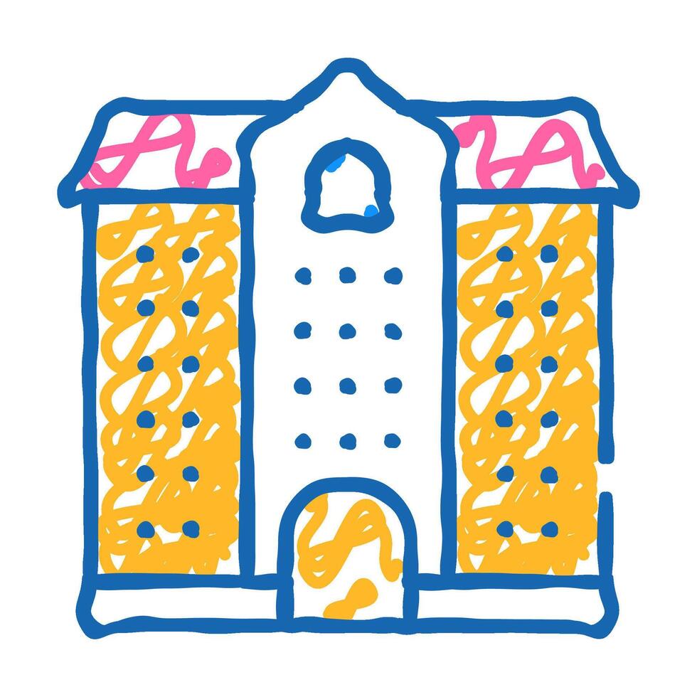 university building icon doodle illustration vector