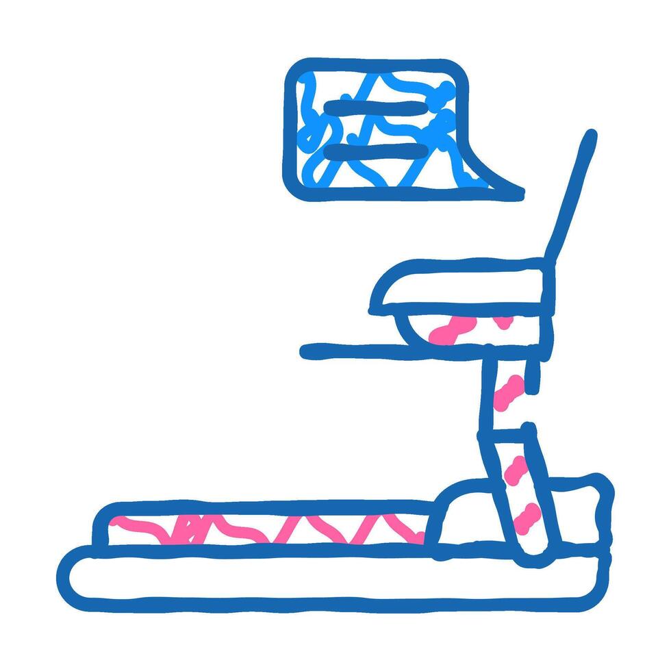 treadmill and remote work icon doodle illustration vector