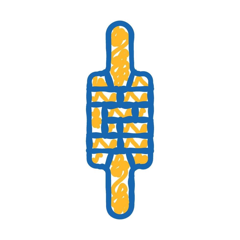 rolling pin patterned icon doodle illustration vector