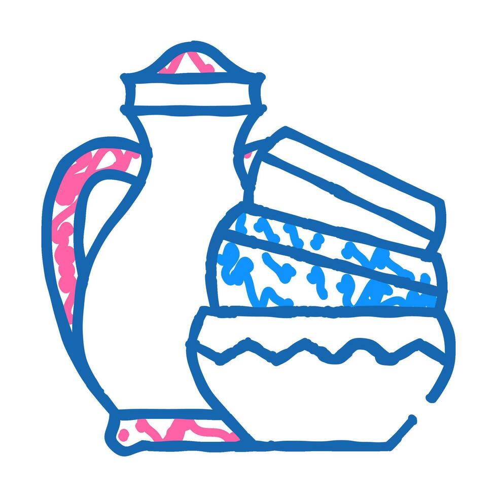 finished pottery products icon doodle illustration vector
