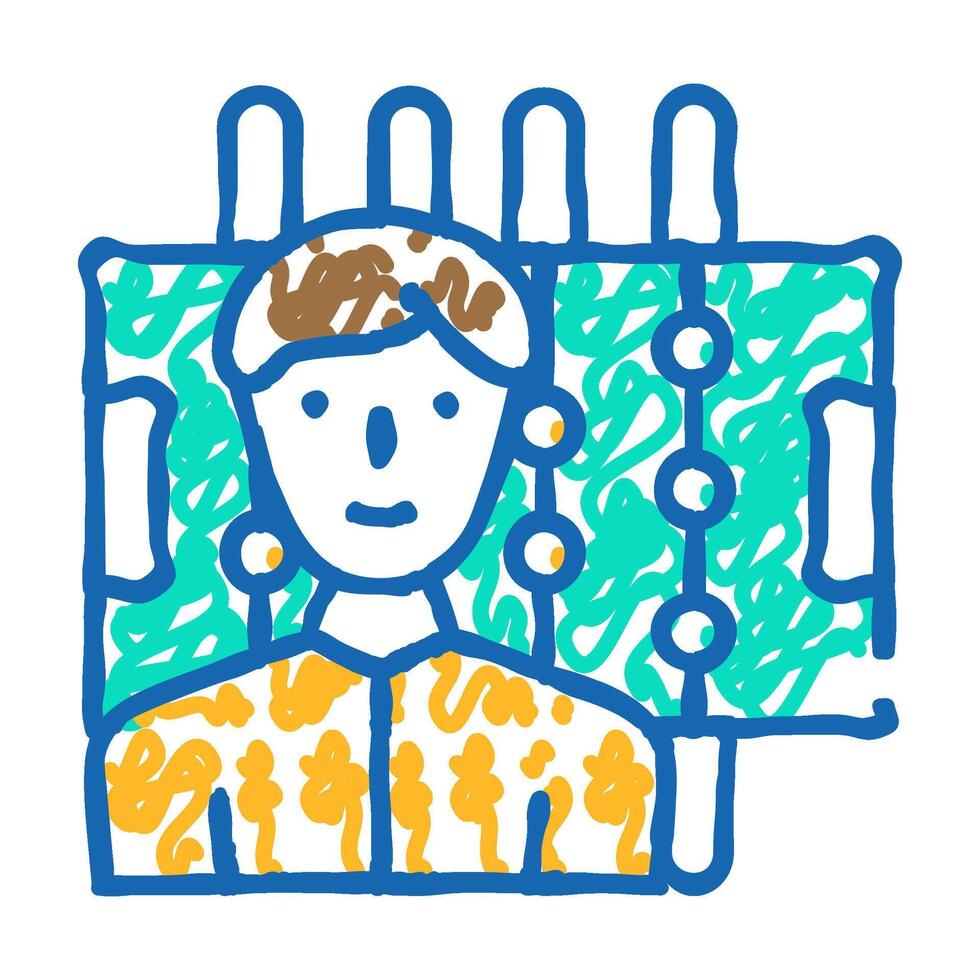 table soccer game icon doodle illustration vector