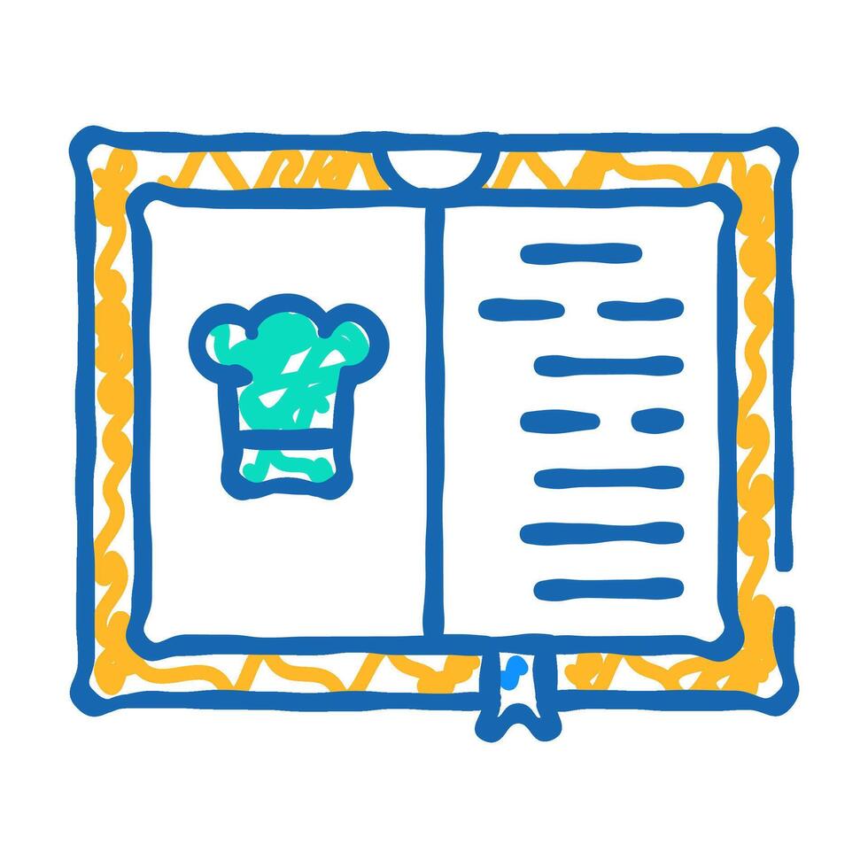 cook book icon doodle illustration vector