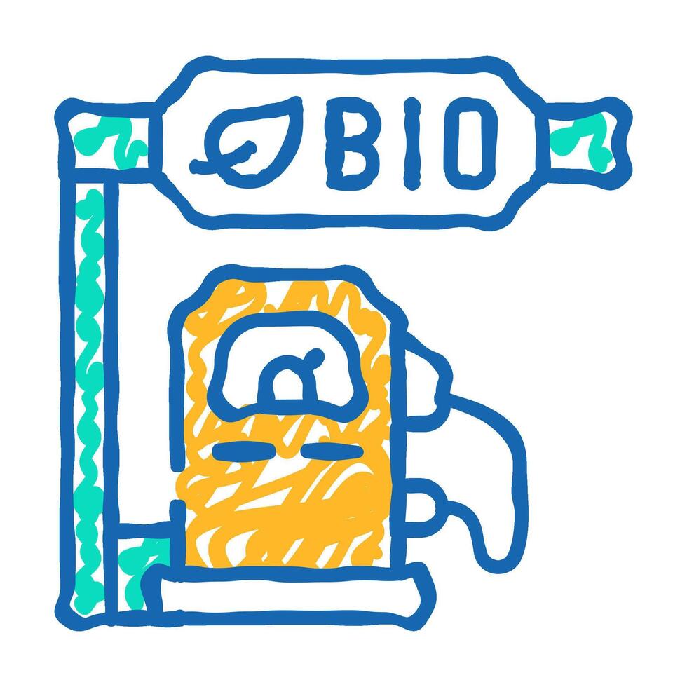 gas station bio fuel icon doodle illustration vector