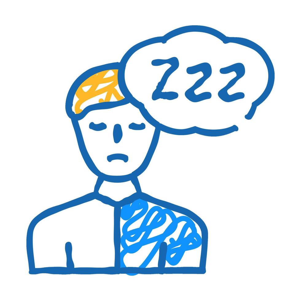 sleepiness diabetes symptom icon doodle illustration vector