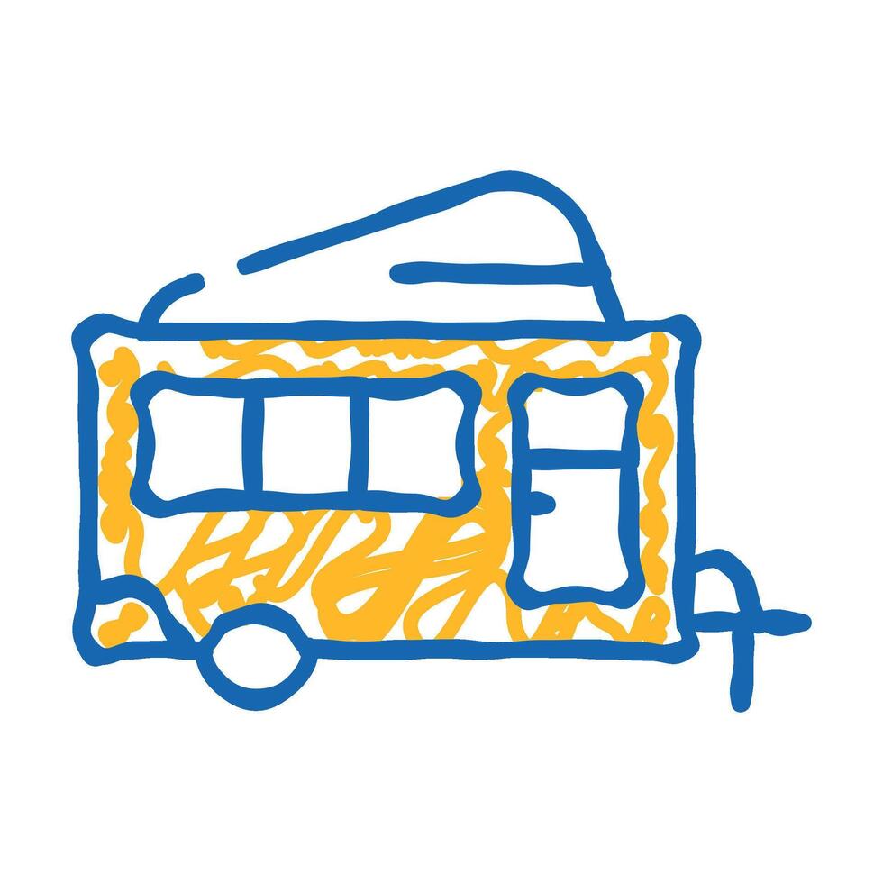 rising ceiling trailer icon doodle illustration vector