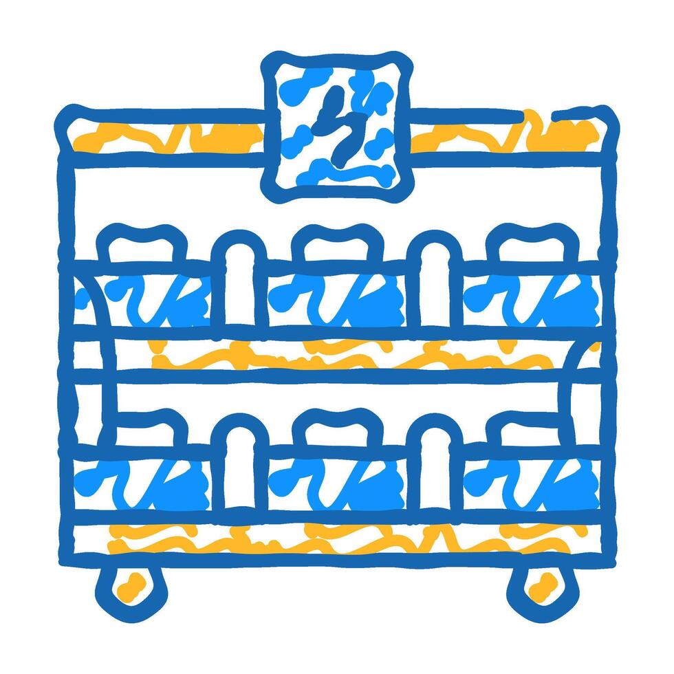 batteries on shelf icon doodle illustration vector