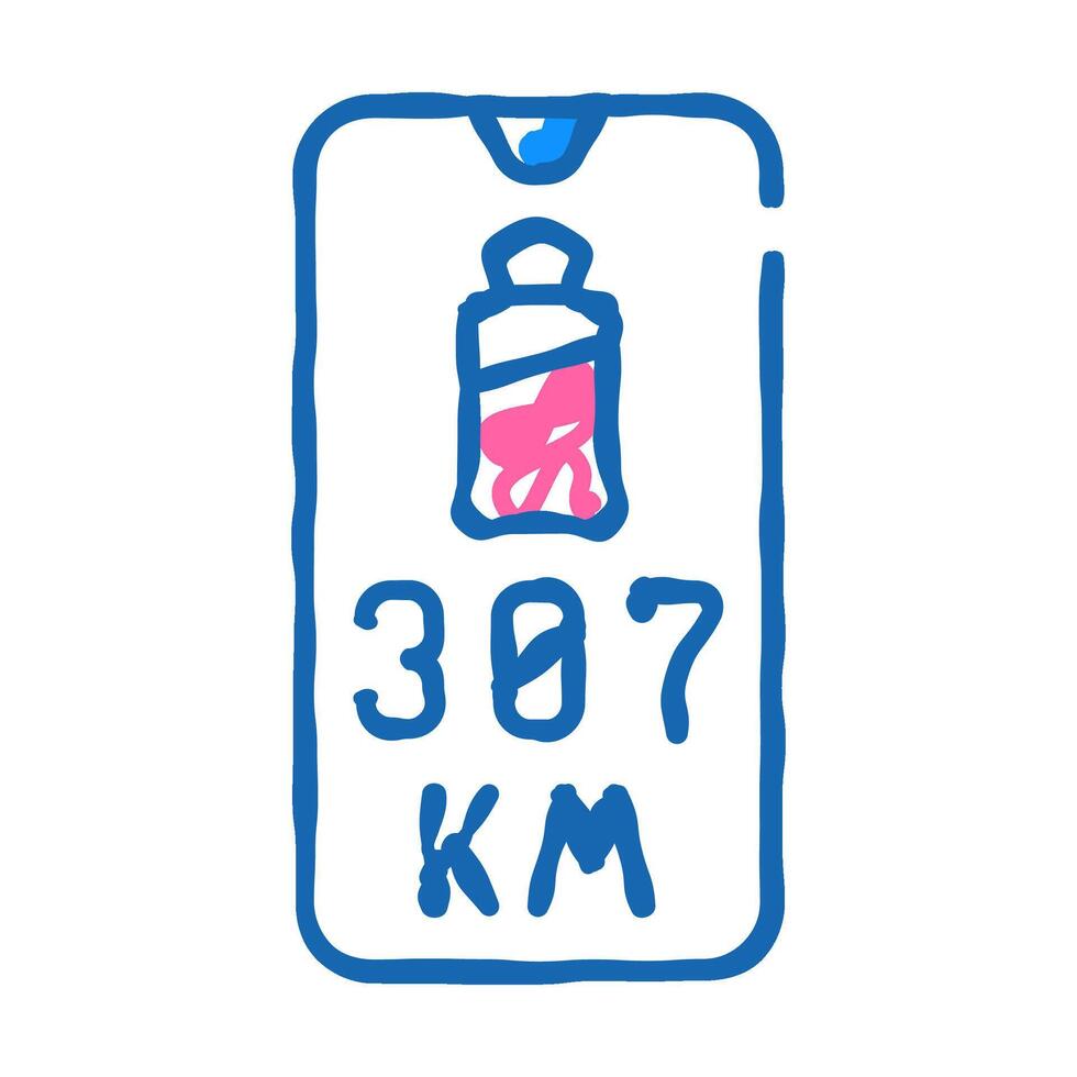 monitoring battery health and charge phone app icon doodle illustration vector