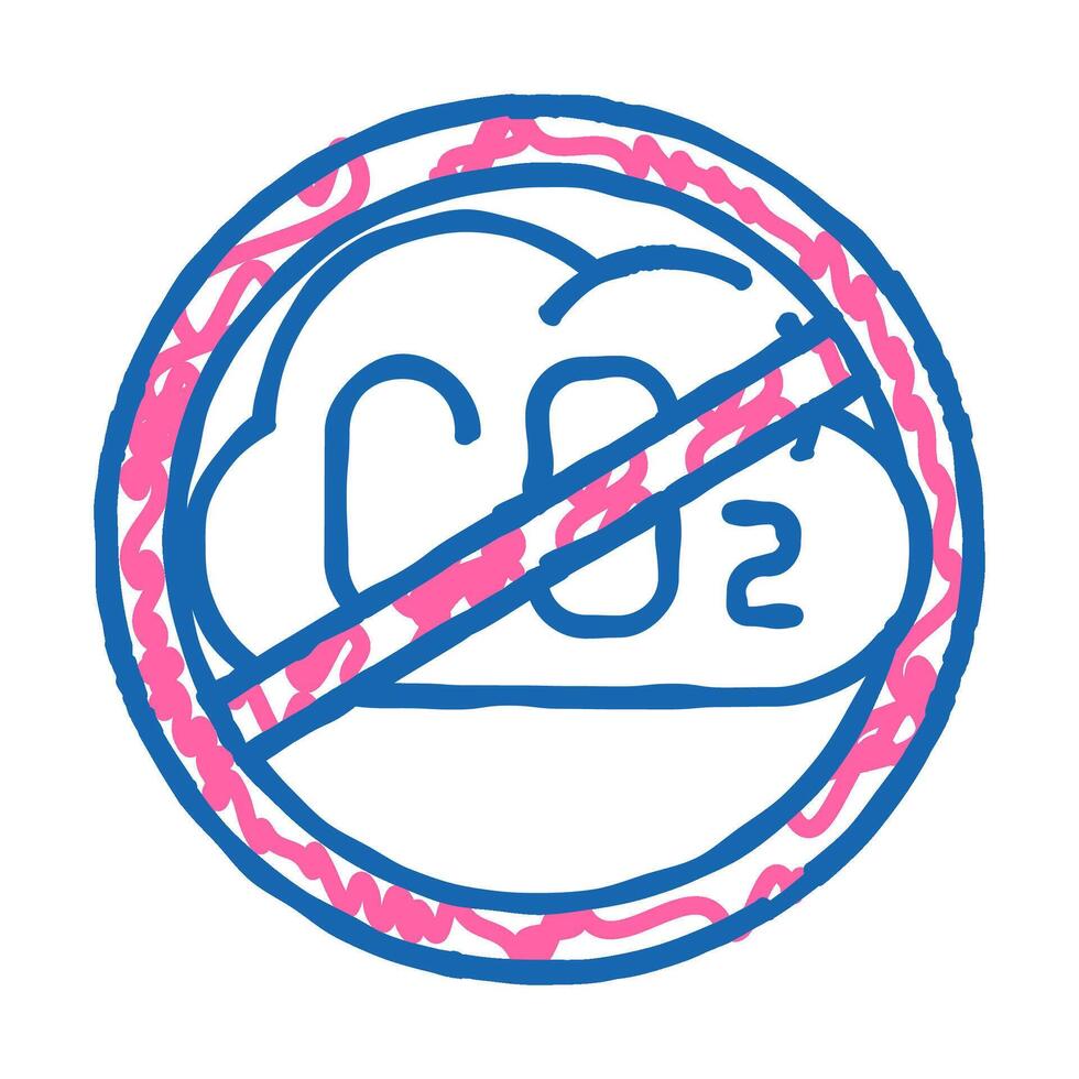 without carbon dioxide emissions icon doodle illustration vector