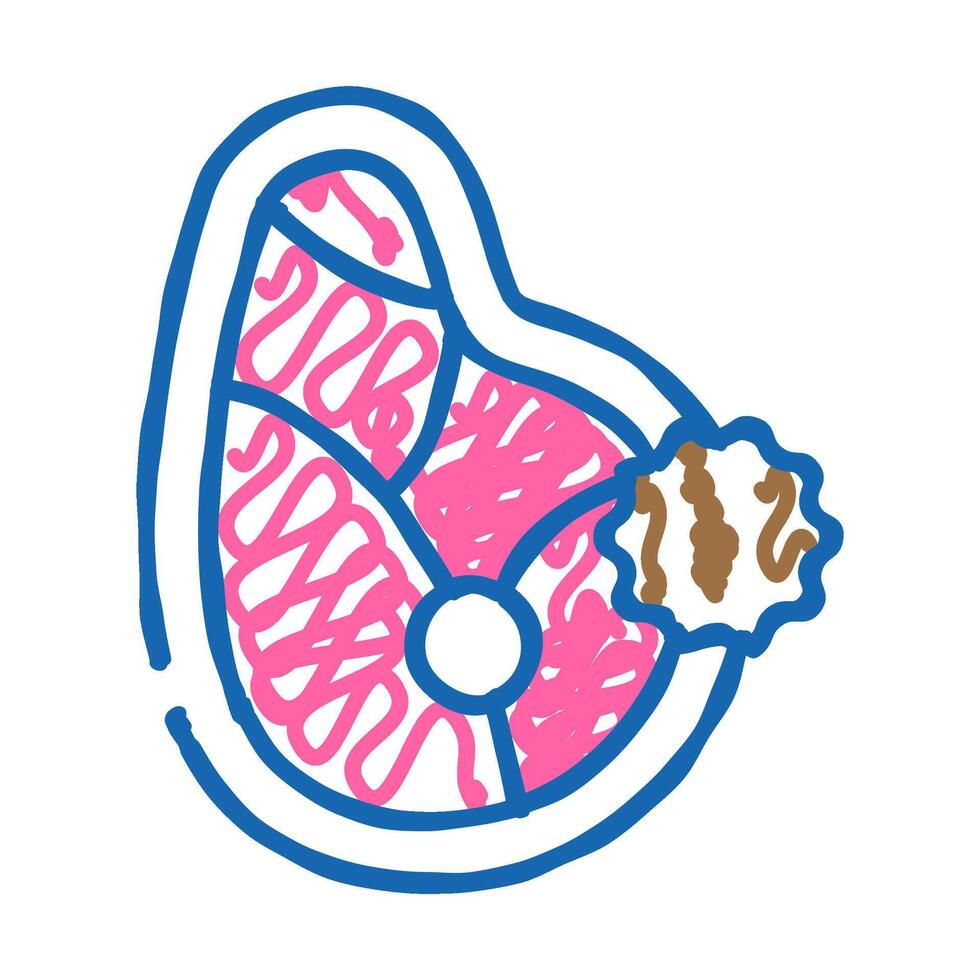 meat allergy flat icon doodle illustration vector