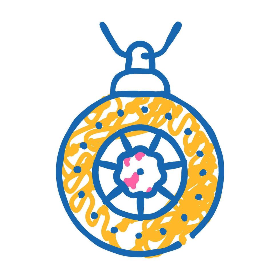 amulet accessory flat icon doodle illustration vector