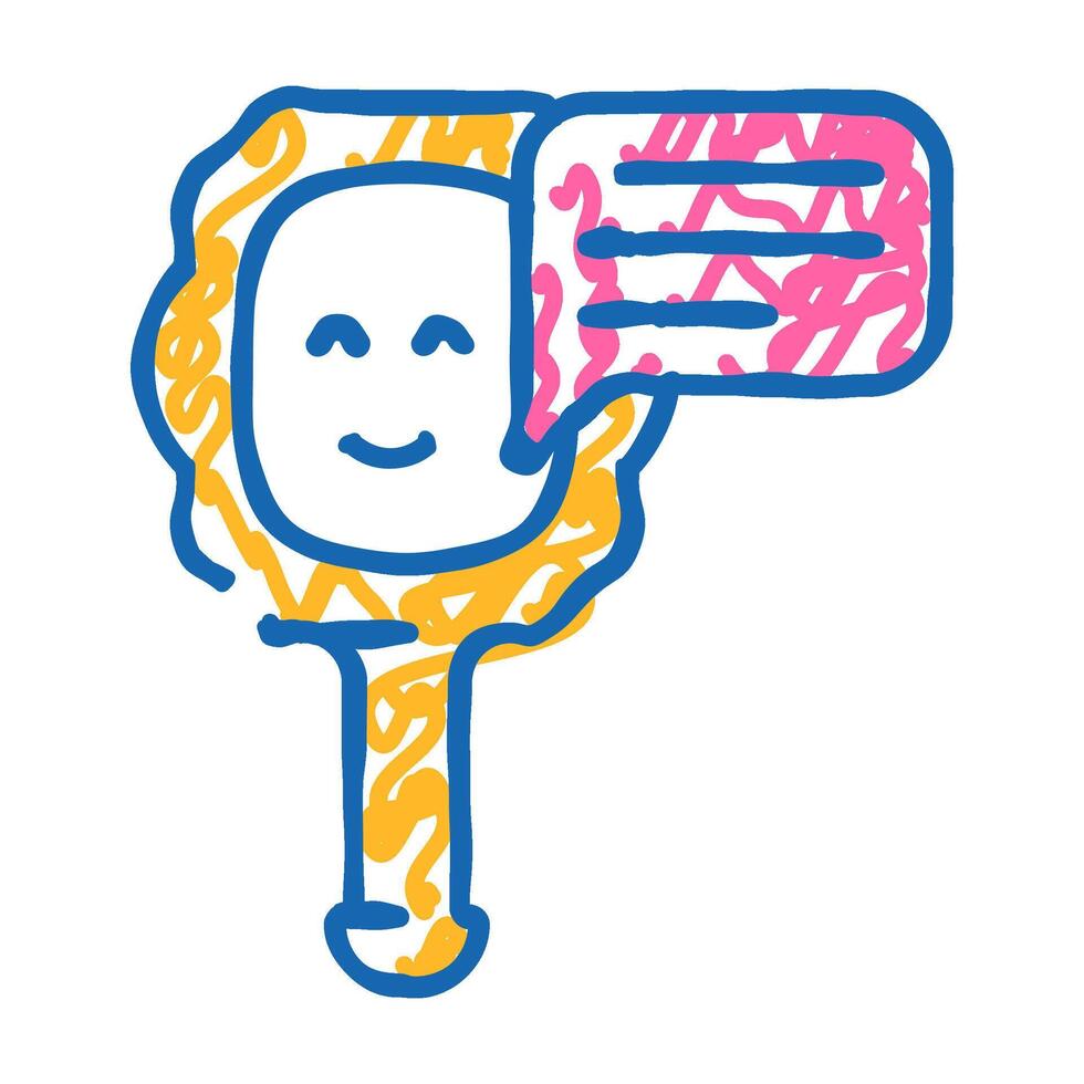 talking mirror flat icon doodle illustration vector