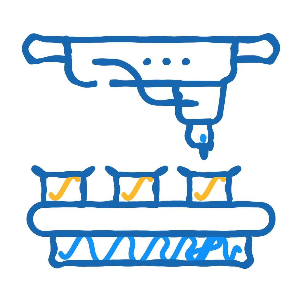 conveyor for packaging vaccine icon doodle illustration vector