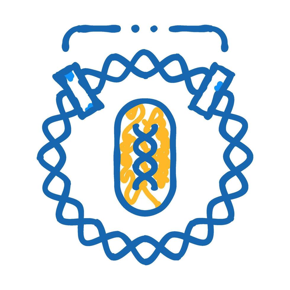 dna decoding for future vaccine icon doodle illustration vector