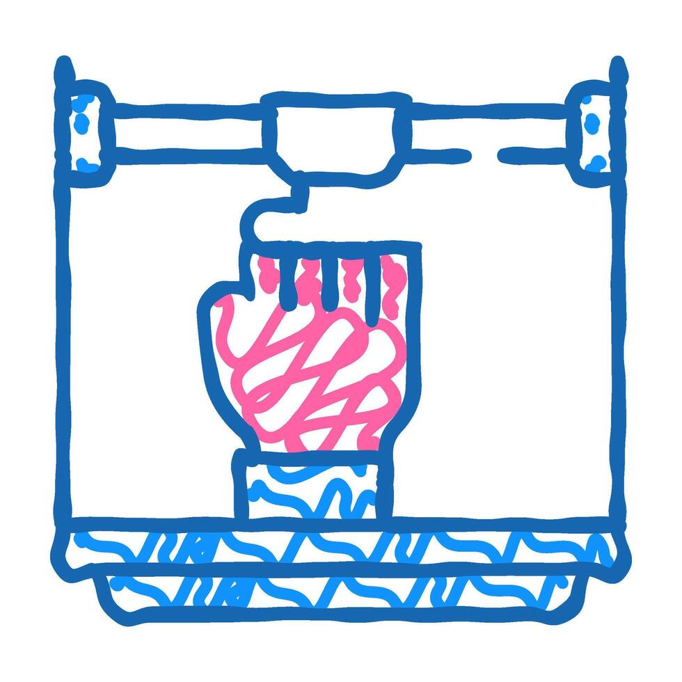 prostheses 3d printing icon doodle illustration vector