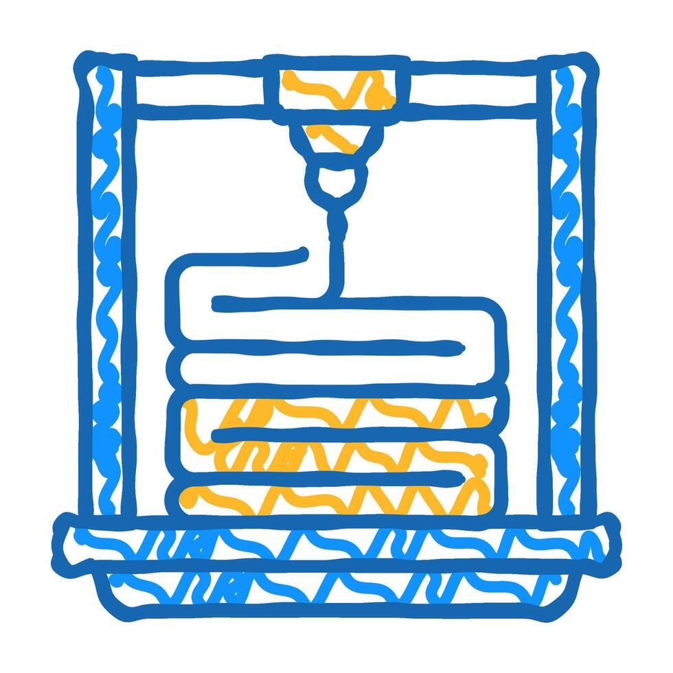 layers of 3d printing icon doodle illustration vector