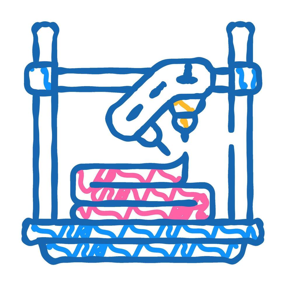 uv flash fused printer icon doodle illustration vector