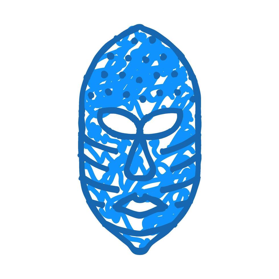 mask museum exhibit icon doodle illustration vector