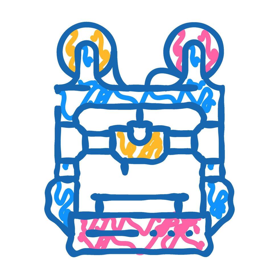 double extruder 3d printer icon doodle illustration vector