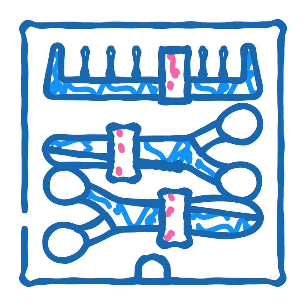 scissors and comb groomer set icon doodle illustration vector