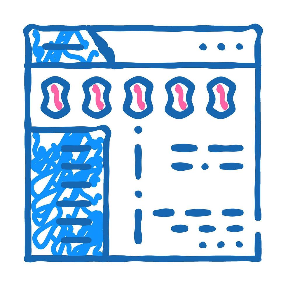 web site faq icon doodle illustration vector