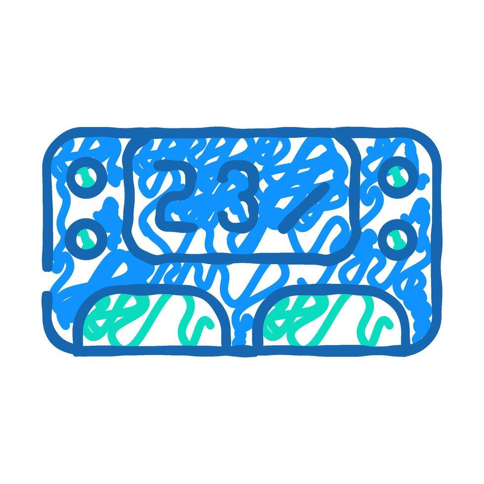 digital body fat meter icon doodle illustration vector
