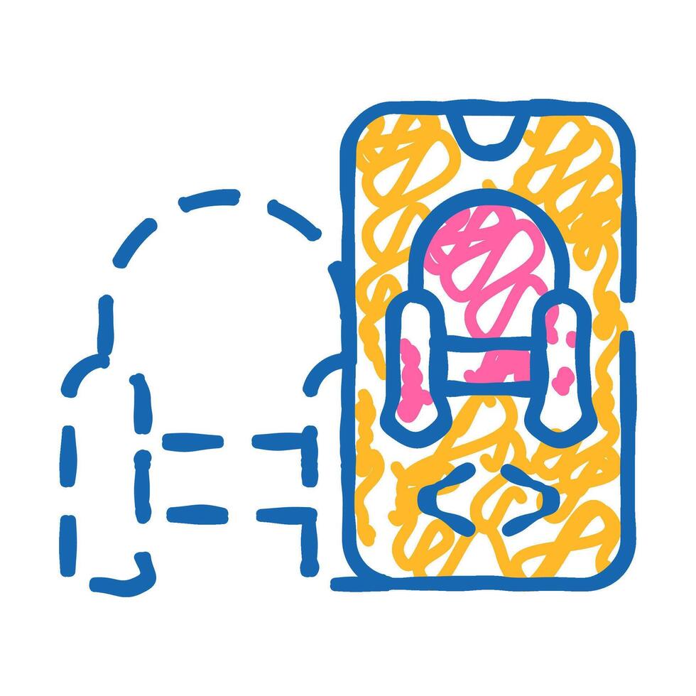augmented reality app icon doodle illustration vector