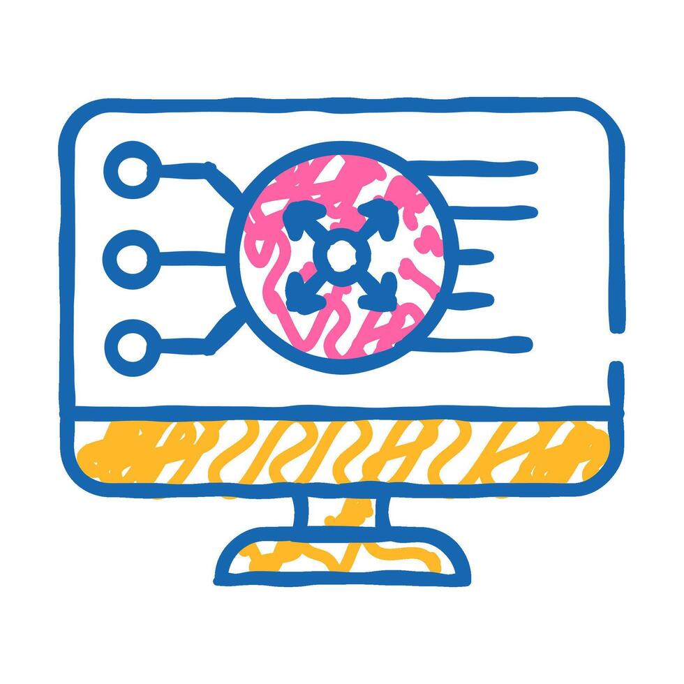 traffic control flat icon doodle illustration vector