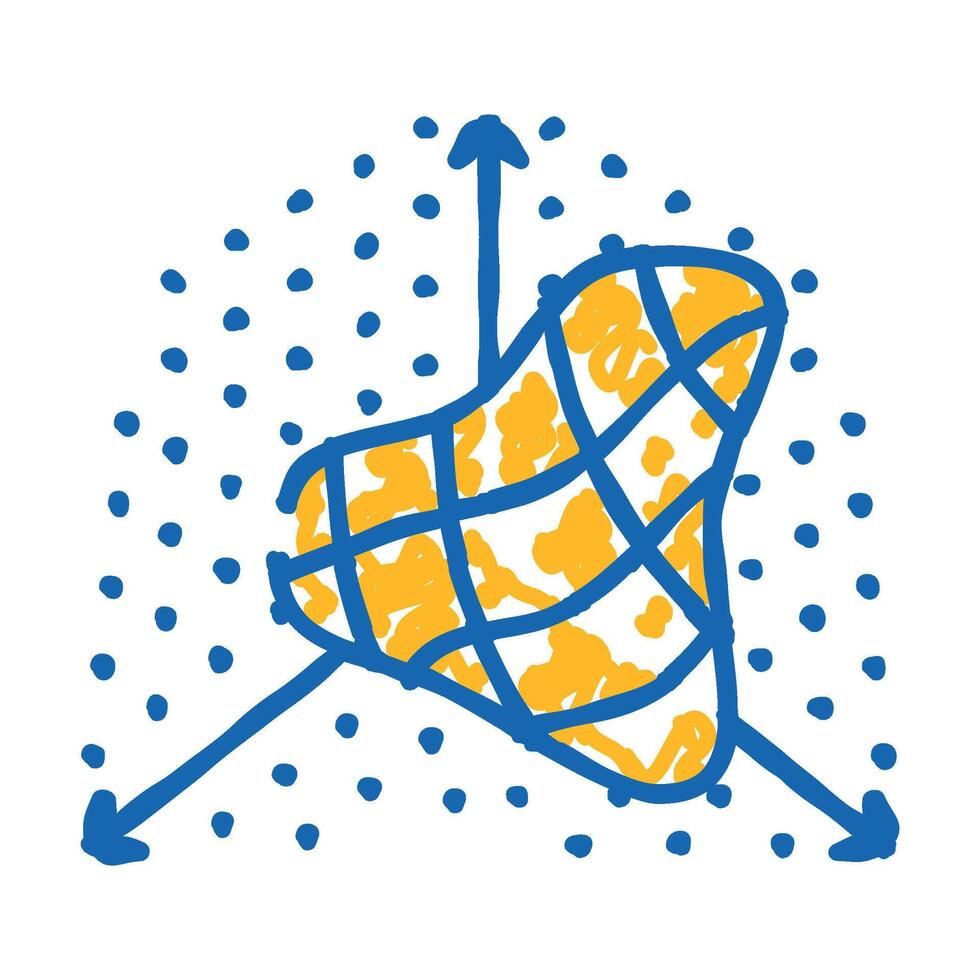 3d modeling process icon doodle illustration vector
