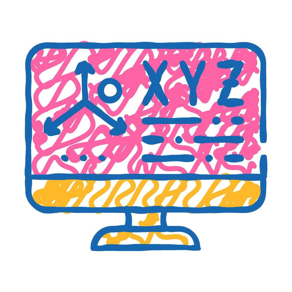 settings vr space icon doodle illustration vector
