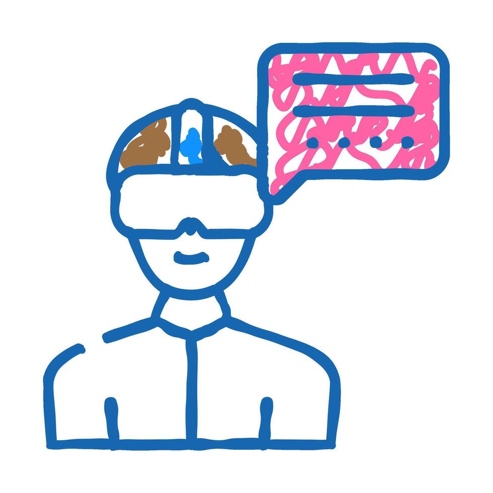 designer vr flat icon doodle illustration vector