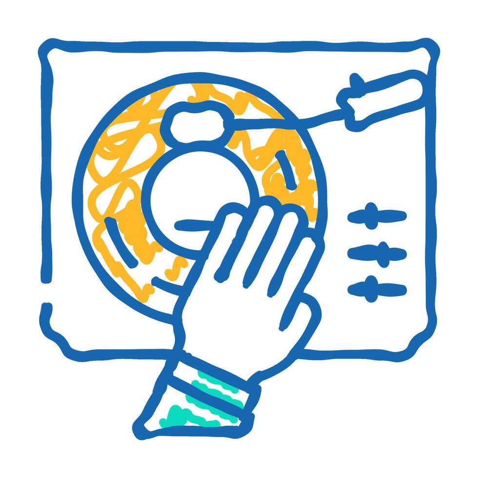 dj turntable flat icon doodle illustration vector