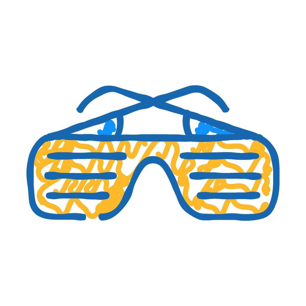 sunglasses rapper stylish accessory icon doodle illustration vector