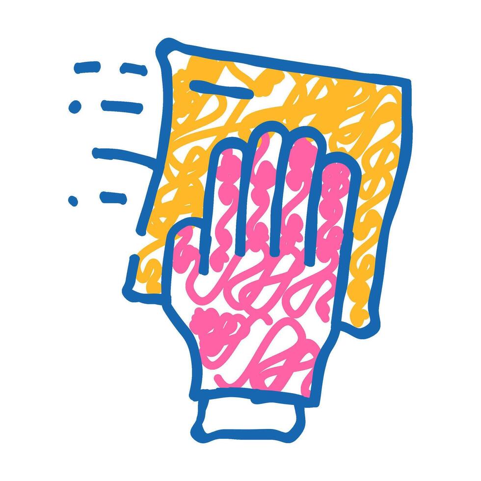 wiping dust with microfiber icon doodle illustration vector