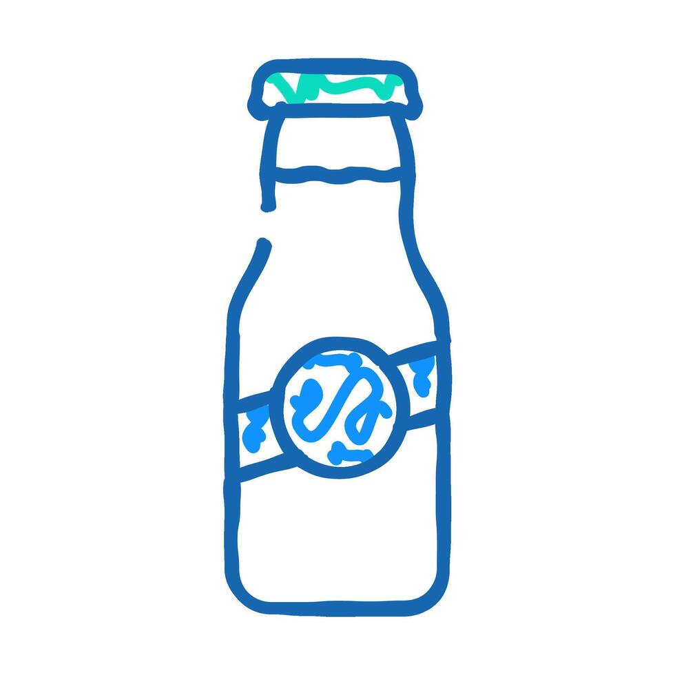 milk bottle flat icon doodle illustration vector