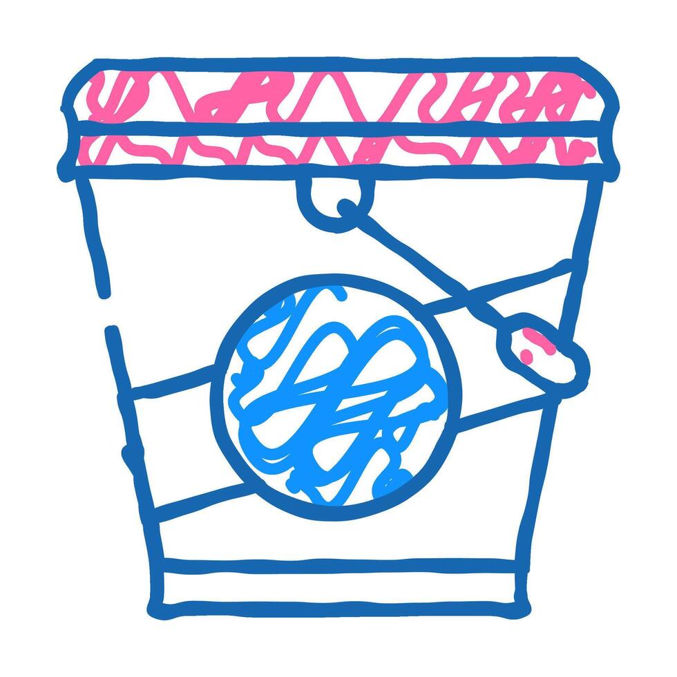 ice cream bucket icon doodle illustration vector