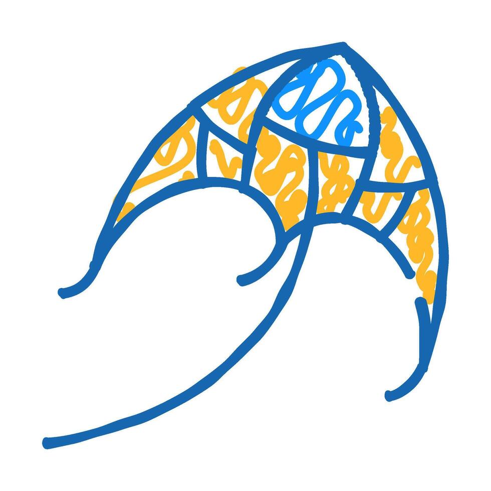 flying kite flat icon doodle illustration vector