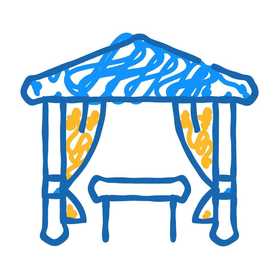 tent with table for eating icon doodle illustration vector