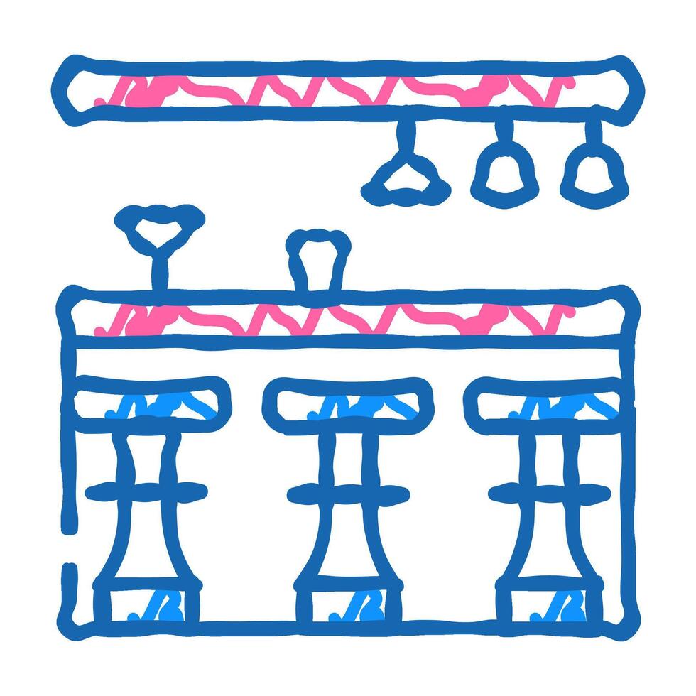 bar counter flat icon doodle illustration vector