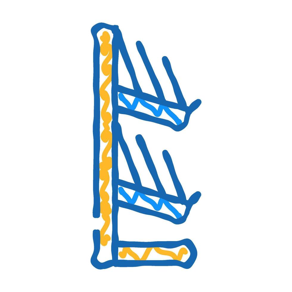shelf with booklets icon doodle illustration vector