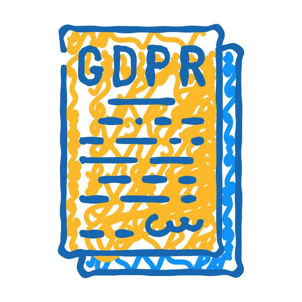 gdpr general data protection regulation in european union icon doodle illustration vector