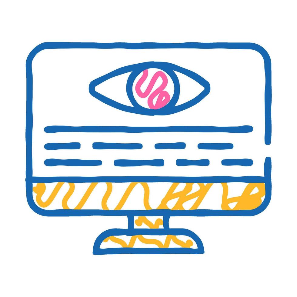 digital observation icon doodle illustration vector