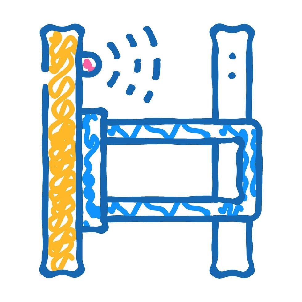 bounding frame with sensor icon doodle illustration vector