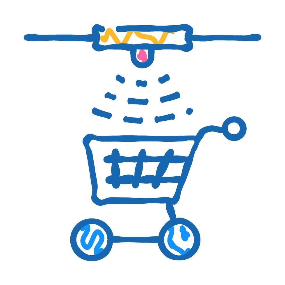 control of movement of carts icon doodle illustration vector