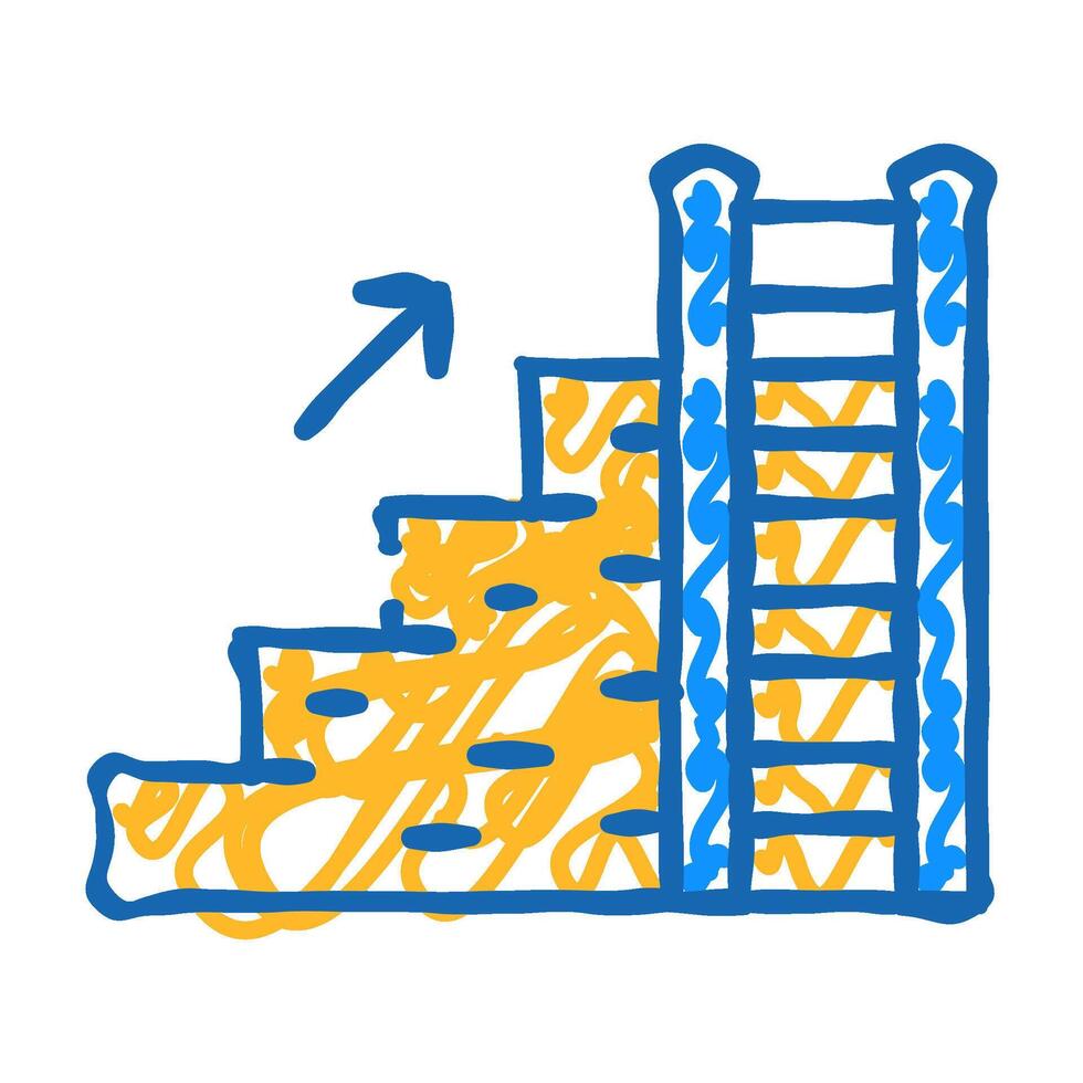 ladder and stair icon doodle illustration vector