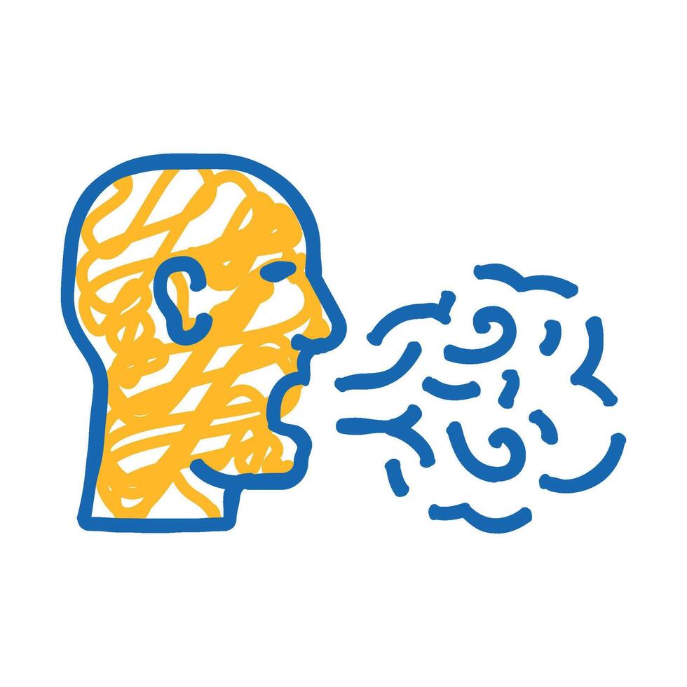 smell from mouth icon doodle illustration vector